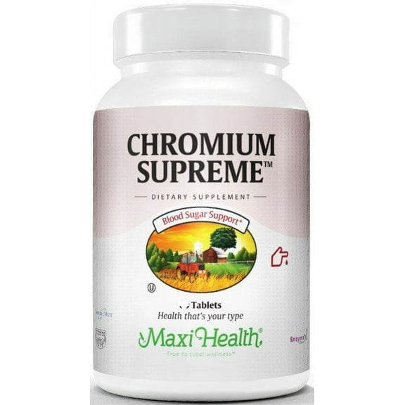 Maxi-Health Chromium Supreme Sugar Metabolism Support Supplement, with Selenium & Zinc, 120 Tablets