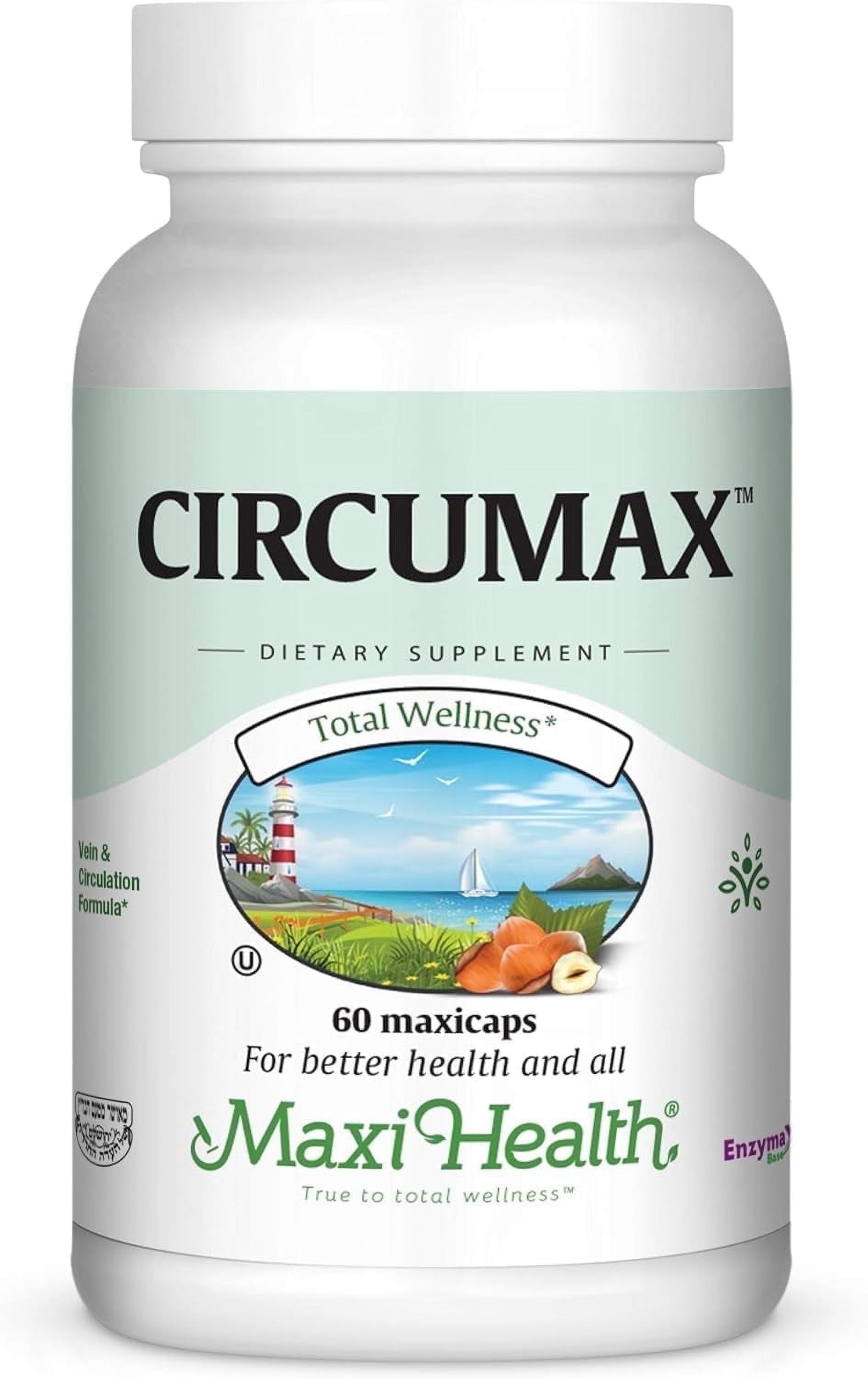 Maxi Health Circumax Vein & Circulation Support Butchers Broom, Horse Chestnut, Vitamin E Blood Flow & Swelling Relief 60 Veggie Capsules