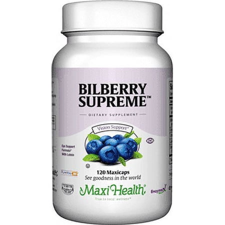 Maxi Health Kosher Bilberry Supreme with Lutein - 120 Vegetable Capsules