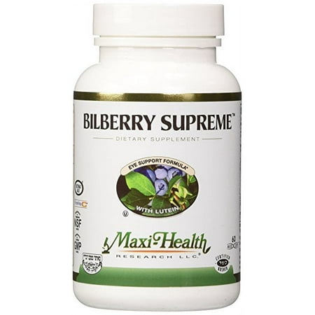 Maxi Health Kosher Bilberry Supreme with Lutein - 60 Vegetable Capsules