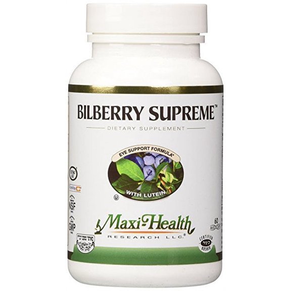 Maxi Health Kosher Bilberry Supreme with Lutein - 60 Vegetable Capsules