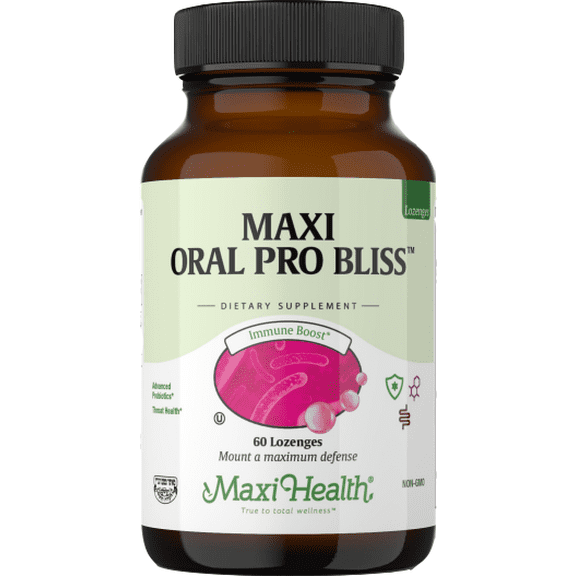 Maxi Health Kosher Maxi Oral Pro Bliss Chewable Probiotic - Bubble Gum Flavor - 60 Lozenges