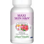 Maxi Health Skin, Hair & Nail Support, 120 Capsules   Biotin, Hyaluronic Acid & MSM   Adult Beauty Supplement