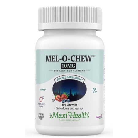 Maxi Health Kosher Mel-O-Chew Melatonin 10 Mg Berry flavor - 100 Chewies