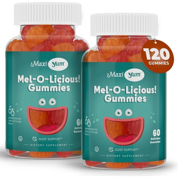 Maxi Health Kosher Melatonin Gummies 1 mg - Sleep Support Supplement - Assorted Fruit Flavor - 120 Gummies