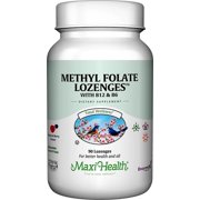Maxi Health Kosher Methyl Folate Lozenges with B12 & B6 Berry Flavor - 90 Lozenges