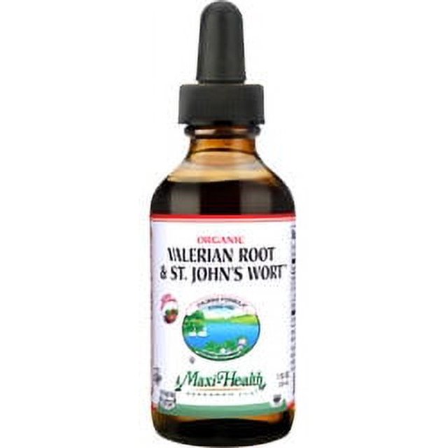 Maxi Health Kosher Organic Valerian Root & St. John's Wort Liquid Berry
