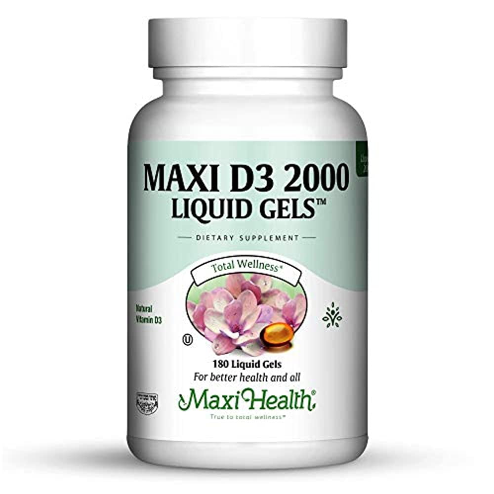 Maxi Health Kosher Vitamin D3 2000 IU 180 Liquid Softgels