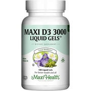 Maxi Health Vitamin D3 3000 IU Softgels   Immune & Bone Support   High Absorption   180 Count