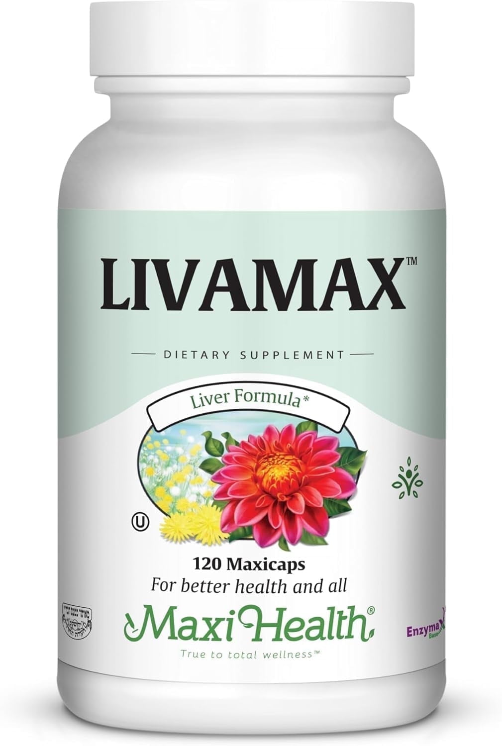 Maxi Health Livamax Liver Support Milk Thistle, Dandelion Root 120 Capsules Kosher Unisex