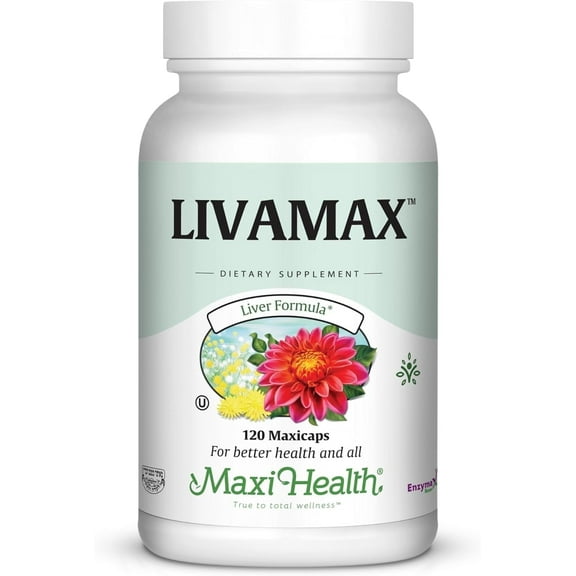 Maxi Health Livamax Liver Support  Milk Thistle, Dandelion Root  120 Capsules  Kosher  Unisex