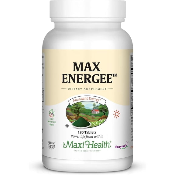 Maxi Health - Max Energee - Natural Energy & Stamina Support with Bee Pollen & Chlorella - 180 Tablets