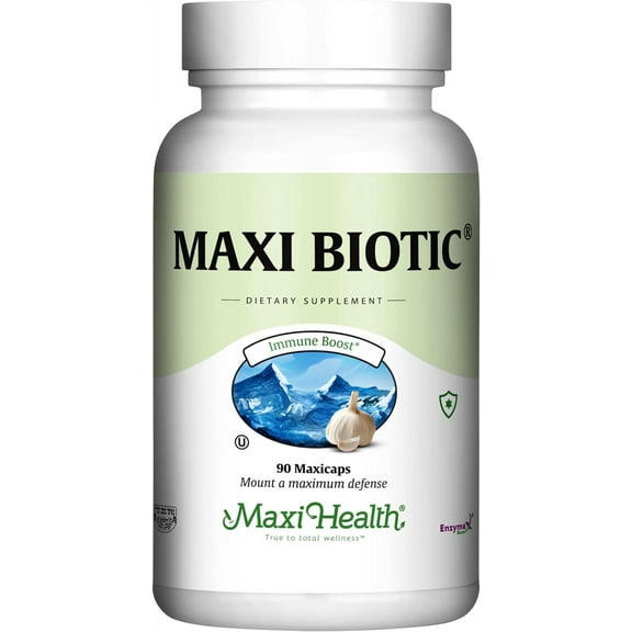 Maxi Health Maxi Biotic Aged Garlic Extract for Adults – Immune Support – 90 Capsules – Vegan