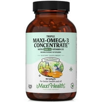 Maxi Health Omega-3 Fish Oil with Vitamin D3 – EPA & DHA for Heart, Brain & Joint Health – 90 Softgels