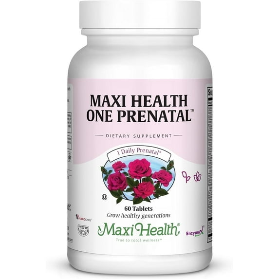 Maxi Health One Prenatal – Women’s Prenatal Multivitamin with Iron & High Absorption – 60 Tablets