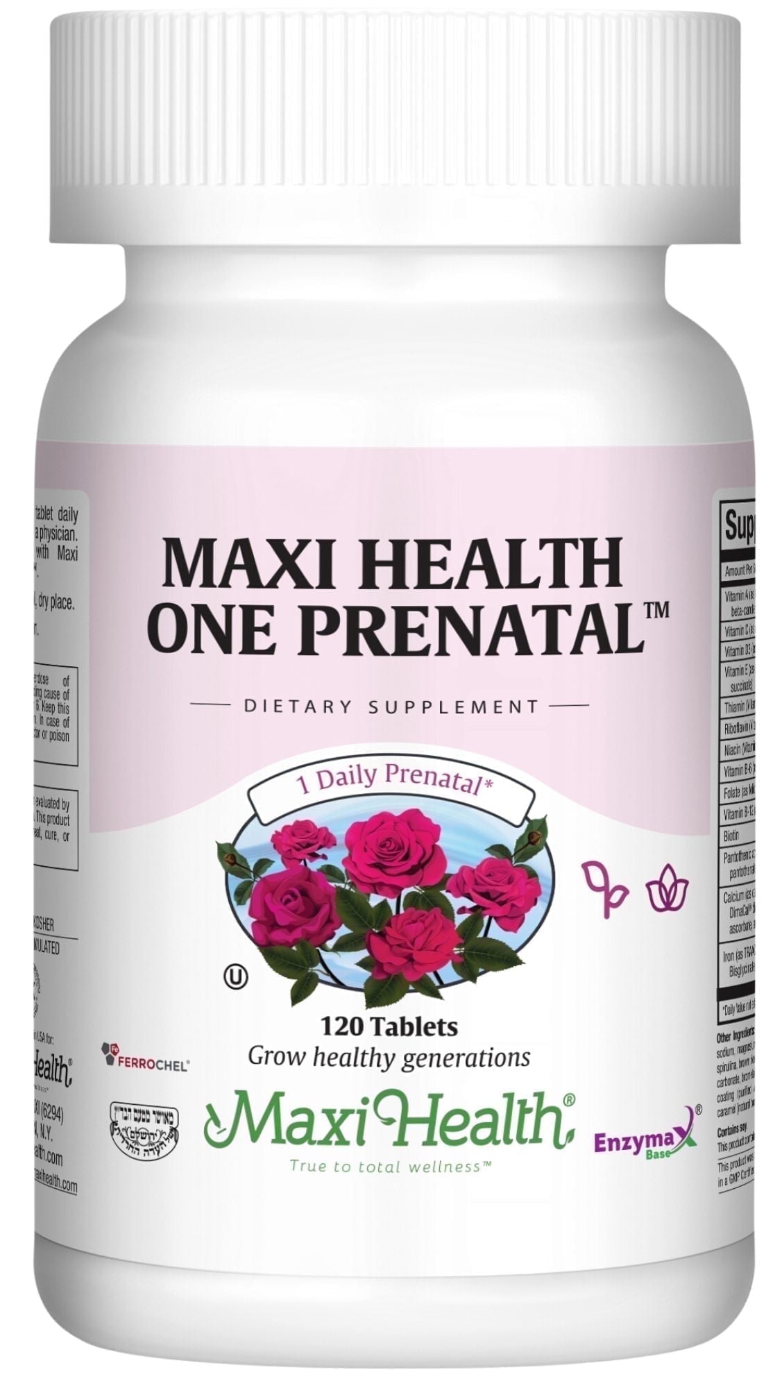 Maxi Health One Prenatal – Women’s Multivitamin with Iron – Pregnancy & Fetal Health Support – 120 Tablets