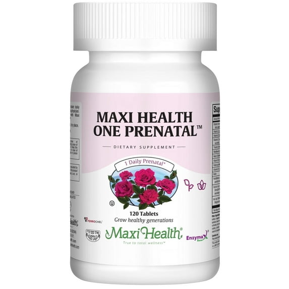 Maxi Health One Prenatal – Women’s Multivitamin with Iron – Pregnancy & Fetal Health Support – 120 Tablets