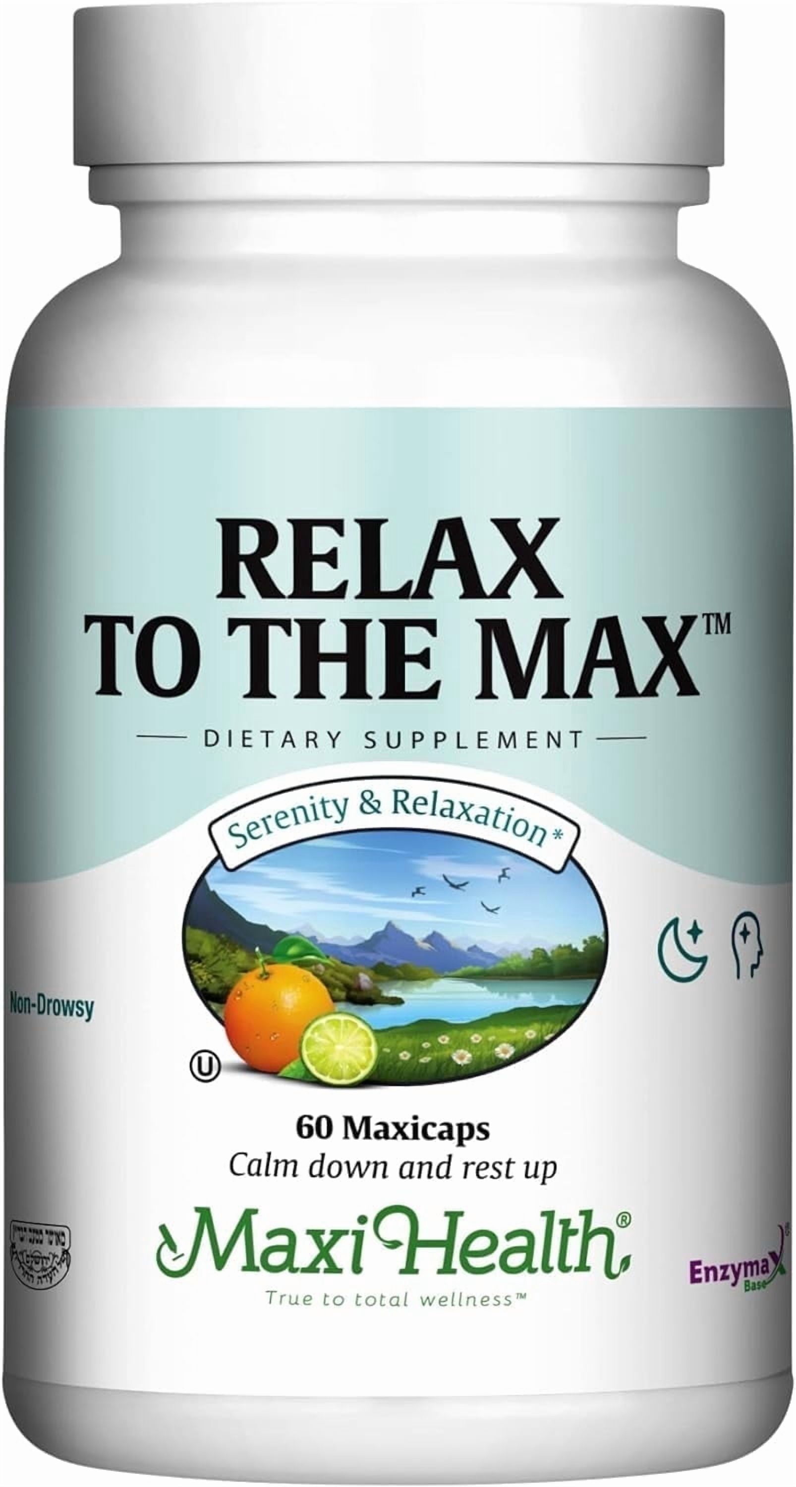Maxi Health Relax to the Max – Stress Relief & Calming Support – 60 Capsules – with L-Theanine & Vitamin C