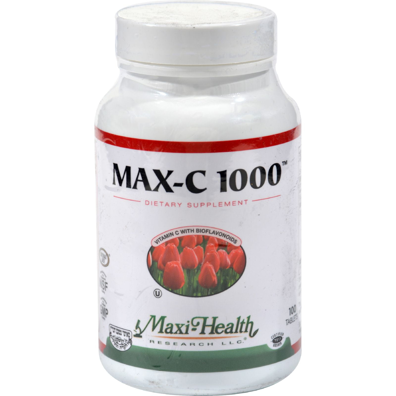 Maxi Health Vitamin C 1000mg w/ Bioflavonoid Complex Supplements, 100ct