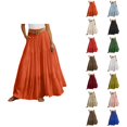 thumbnail image 1 of Maxi Linen Skirts for Women Summer Elastic High Waisted A Line Ruffle Boho Flowy Belted Long Skirt Beach Vacation Clothes, 1 of 6