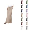 thumbnail image 1 of Maxi Linen Skirts for Women Summer Elastic High Waisted Drawstring Boho Flowy Long Skirt, 1 of 8