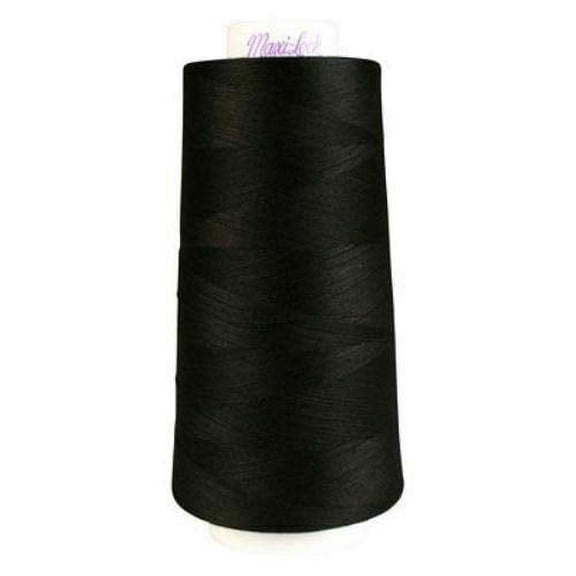 Maxi-Lock Serger Stretch Thread - 2000 Yard Cone - Pick Color-Black-32002