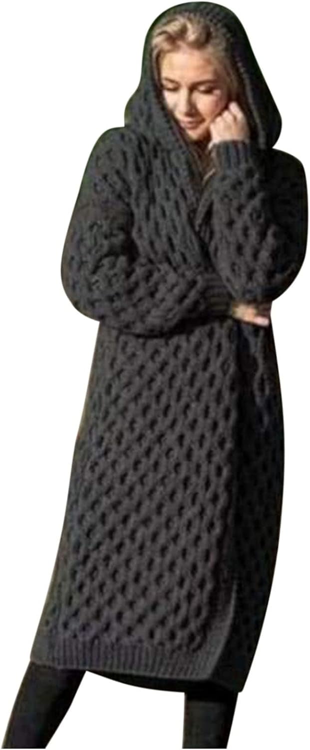 loose mid length sweater cardigan coat large size casual