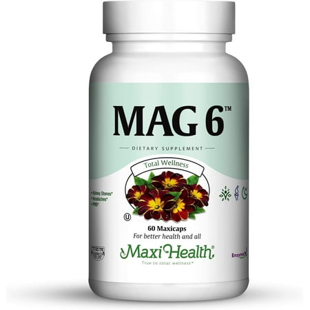 Maxi Health Mag 6 – Magnesium & Vitamin B6 Supplement for Heart & Muscle Health – 60 Vegetarian Capsules