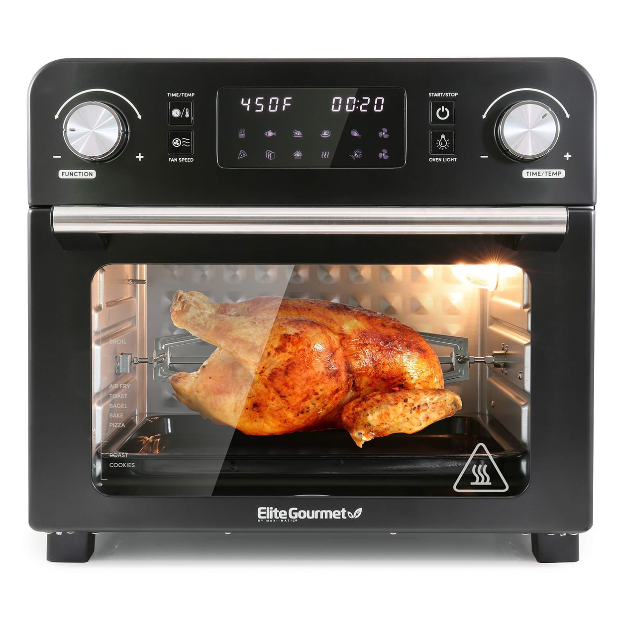 Elite Gourmet Black 24.5 Quart Digital Air Fryer Oven