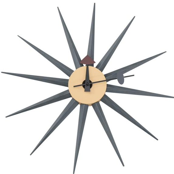Maxi Modern Design Colorful Star Silent Non-Ticking Wall Clock, Dark Grey