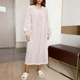 thumbnail image 1 of Maxi Nightgowns for Women Casual Winter Fuzzy Sleep Shirts Warm Cozy Thick Fleece Pullover Nightdress, 1 of 6