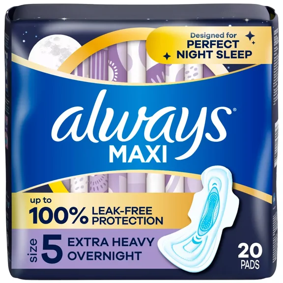 Maxi Pads, Extra Heavy Overnight, 20/pack | Bundle of 2 Packs