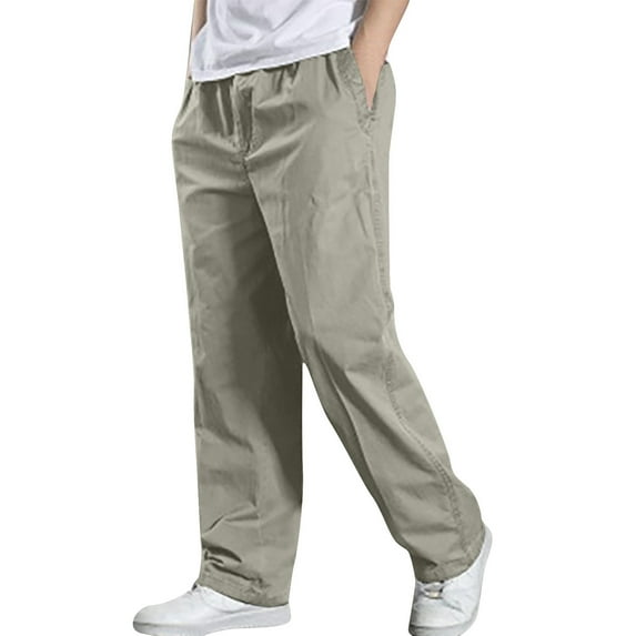 Maxi Pants for Men Elastic Waist Pants with Pockets Casual Loose Trousers