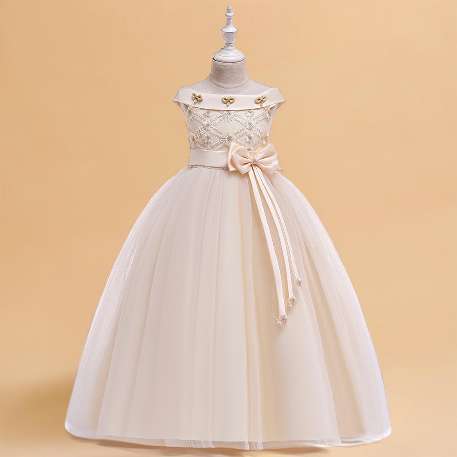 KSODFNXH Maxi Prom Dresses for Girls Formal Sleeveless 7-14 Teens Kids Elegant High Waisted A-Line Bowknot Floral Birthday Evening Party Dress, Girl's KSODFNXH Maxi Prom Dresses for Girls Formal Sleeveless 7-14 Teens Kids Elegant High Waisted A-Line Bowknot Floral Birthday Evening Party Dress, Girl's