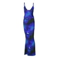 thumbnail image 1 of Maxi Skirt Set Floral Print Halter Top Maxi Skirt Going Out Outfits for Women Blue S, 1 of 7