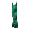 thumbnail image 1 of Maxi Skirt Set Floral Print Halter Top Maxi Skirt Going Out Outfits for Women Green S, 1 of 7