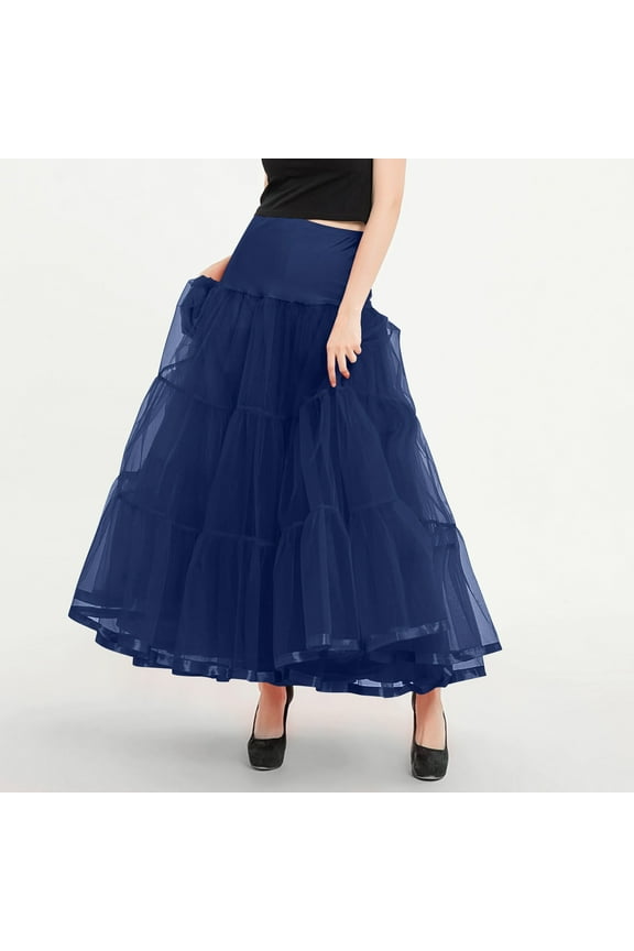 Maxi Skirt for Women Elastic High-Waisted Tiered Tulle Skirt Casual Mesh With A Large Hemline Puffy Skirt And Half Skirt, Size S-2XL