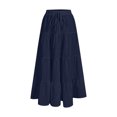 thumbnail image 1 of Maxi Skirts Cotton Linen Bohe Beach Flowy Long Skirt A-Line Elastic High Waist High Waisted Ruffle Tiered Summer Outfit, 1 of 5