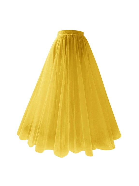 Maxi Skirts For Women Long Pleated Mesh Skirt Large Size A Line Skirt High Waist Slimming Skirt Party Carnival Dance Dress 2026 Fashion Outfits