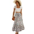 thumbnail image 1 of Maxi Skirts for Women 2025 Summer Boho Long Flowy Floral Elastic High Waist Skirt Casual Travel Skirt  M, 1 of 8