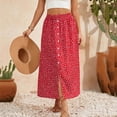 thumbnail image 1 of Maxi Skirts for Women Boho Elastic High Waist Button Front Side Slit Floral Print Flowy Summer Casual Beach Skirt, 1 of 8