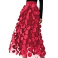 thumbnail image 1 of Maxi Skirts for Women Flowy Chiffon A Line Skirt with High Waist Elegant Layered Ruffle Detail Hot Pink XL, 1 of 4