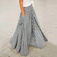 thumbnail image 1 of Maxi Skirts for Women Loose Full Plaid Skirt with High Waist Comfortable Casual Flared Womens Long Skirt Black L, 1 of 6