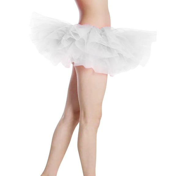 Maxi Skirts for Women Tutu Skirt Adult Dance Dkirt 5 Pieces Mash Soild Mesh Skirt Womens Summer Clothes White A