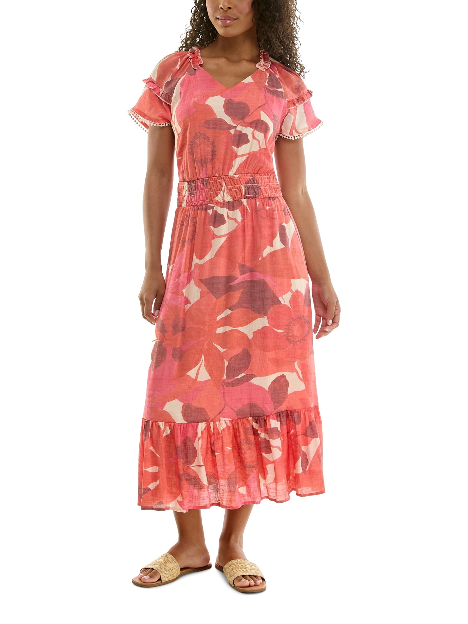 Nanette Lepore Women's Maxi Slub Dress With Bottom Fringe, Sizes XS-XXXL