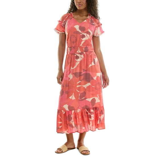 Nanette Lepore Women's Maxi Slub Dress With Bottom Fringe, Sizes XS-XXXL