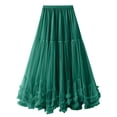 thumbnail image 1 of Maxi Tulle Skirts for Women Elastic High Waisted A Line Long Layered Tutu Mesh Ruffles Tiered Flowy Fairy Skirt, 1 of 6