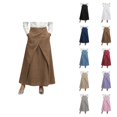 thumbnail image 1 of Maxi Wrap Skirts for Women Summer Elastic High Waisted Casual A Line Long Linen Skirt with Pockets, 1 of 7