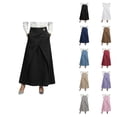 thumbnail image 1 of Maxi Wrap Skirts for Women Summer Elastic High Waisted Casual A Line Long Linen Skirt with Pockets, 1 of 7
