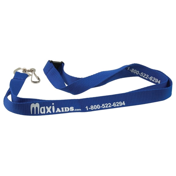 MaxiAids Lanyard with Metal Swivel Snap Hook- Blue